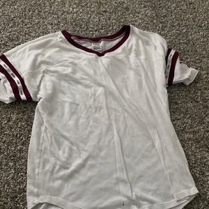 Cute white/maroon tee from PINK
